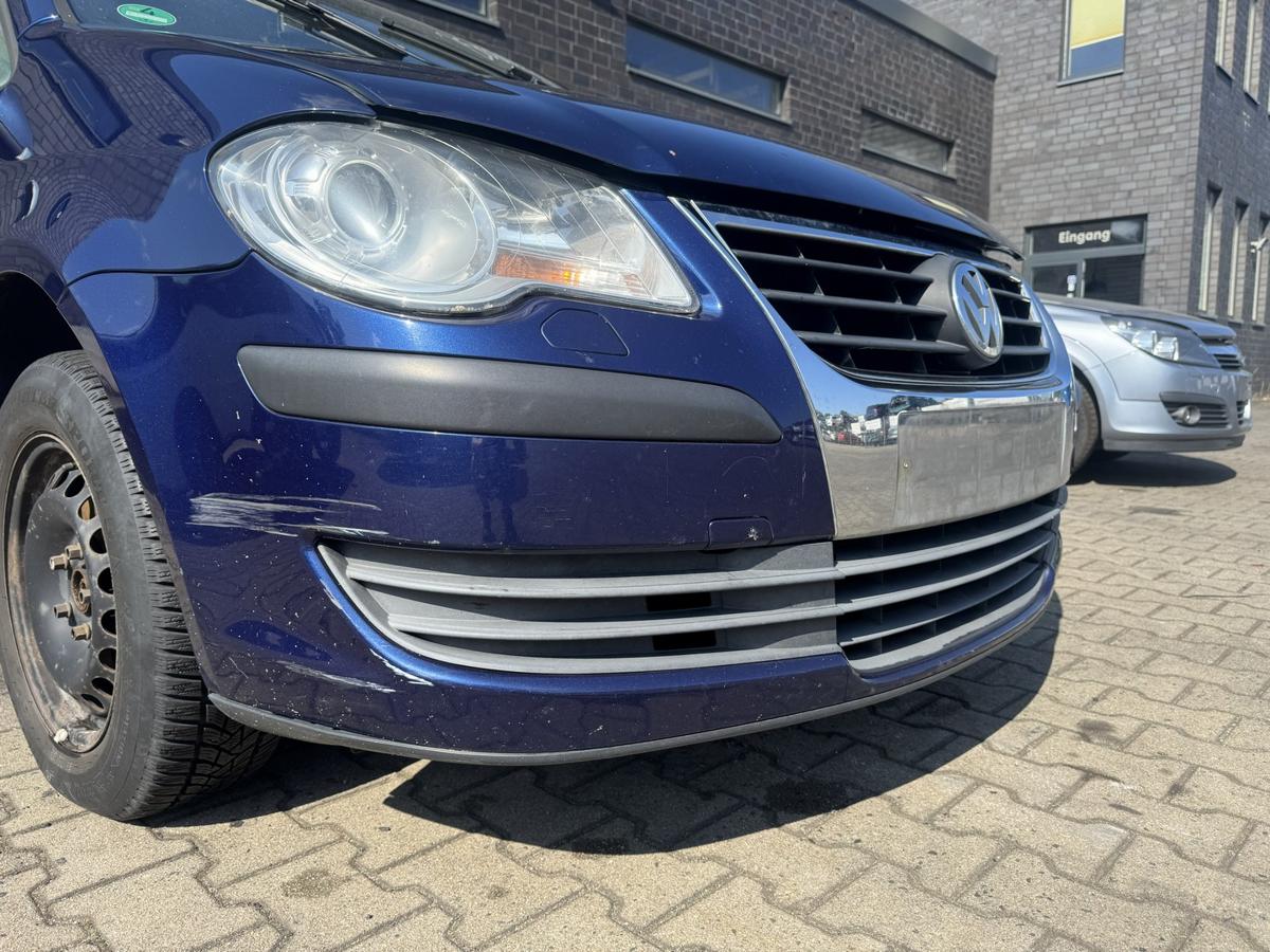 VW Touran 1T original Stossf&auml;nger Sto&szlig;stange vorn LD5Q Shadow Blue Metallic Facelift ab 11/2006 Bj.2009
